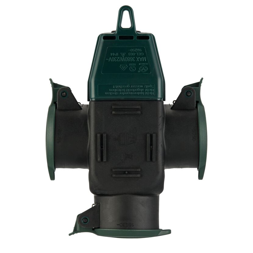 Schutzkontakt-Kupplung schwarz/grün 3-polig 250 V 16 A