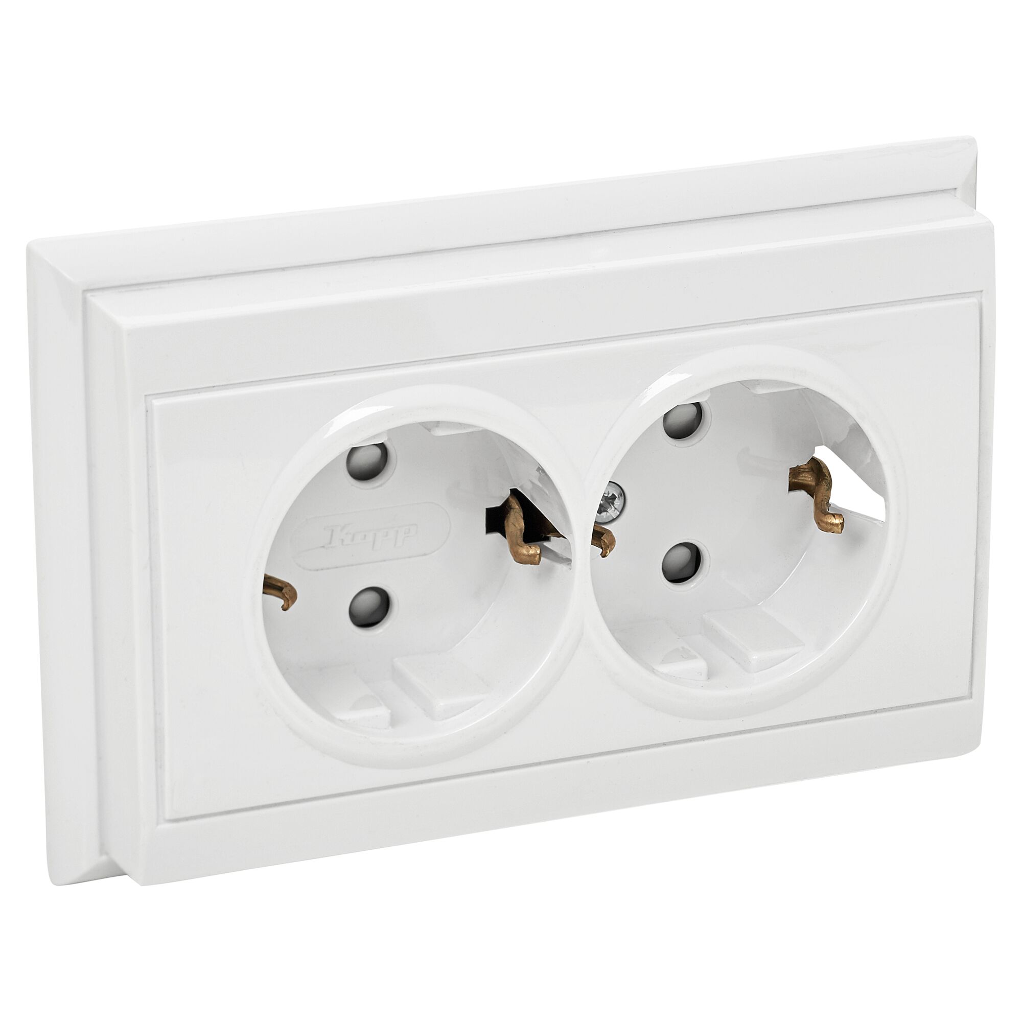 Weiße Doppelsteckdose von Koppe