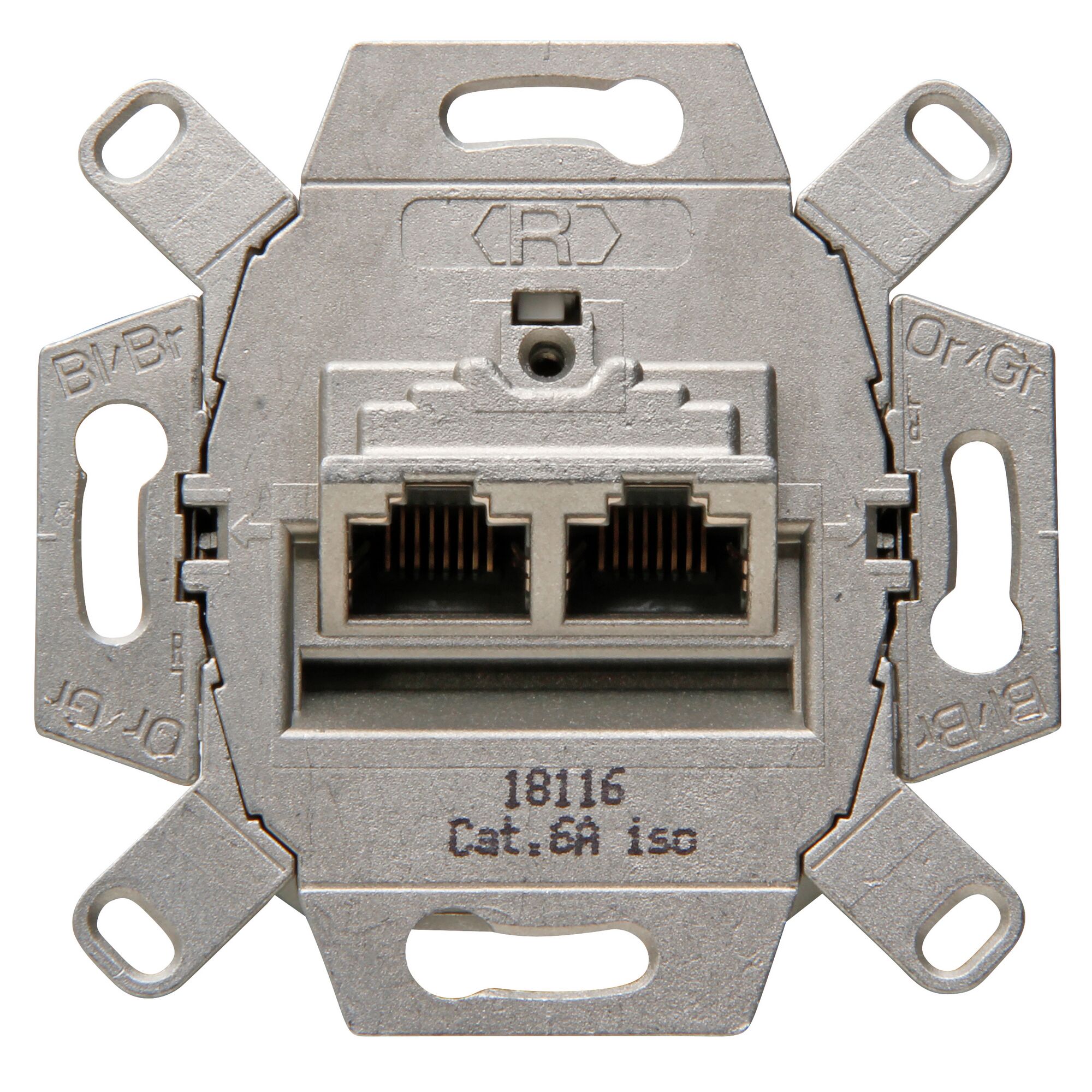 Netzwerkdose CAT 6a ISO mit zwei Anschlüssen