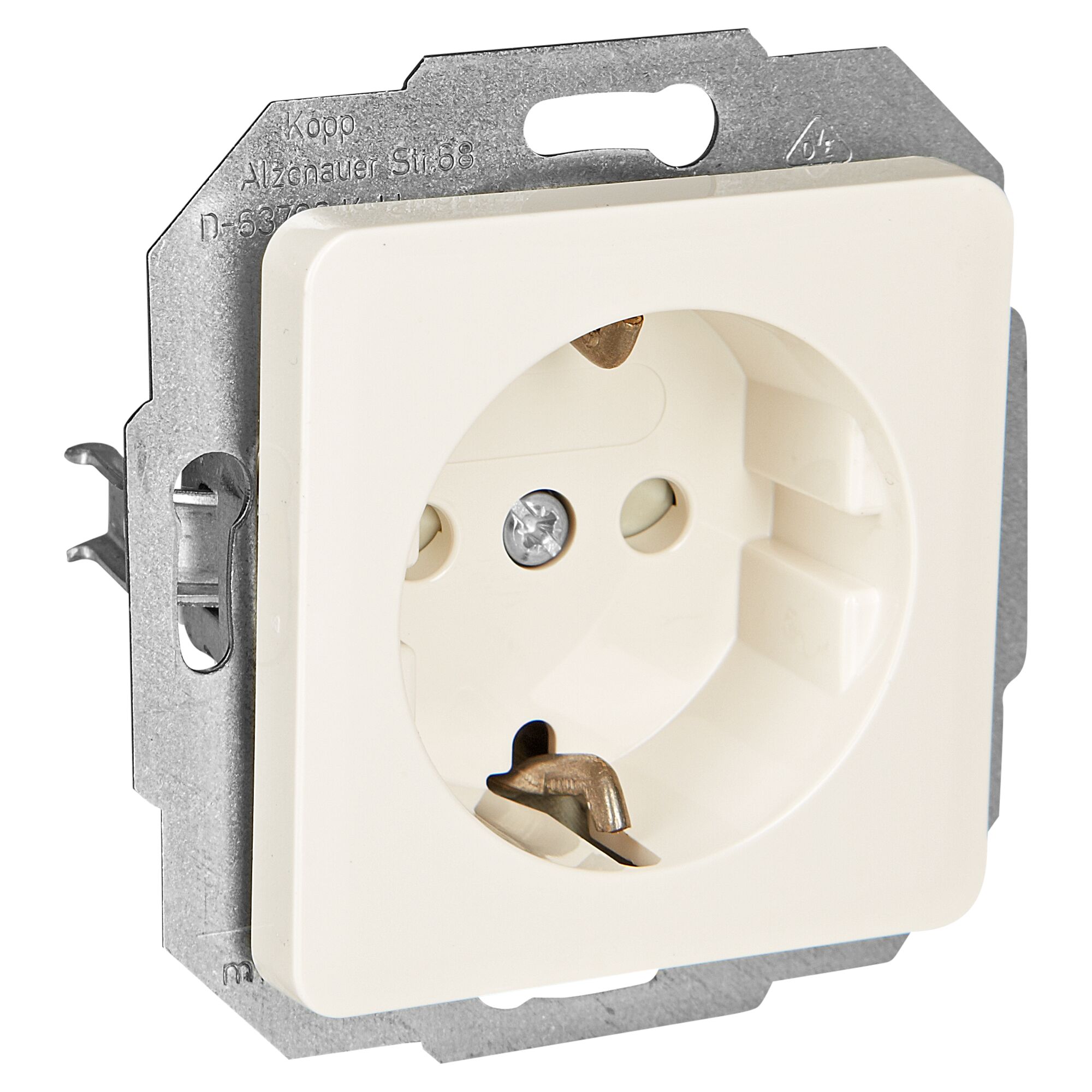 Weiße Schutzkontakt-Steckdose Milano
