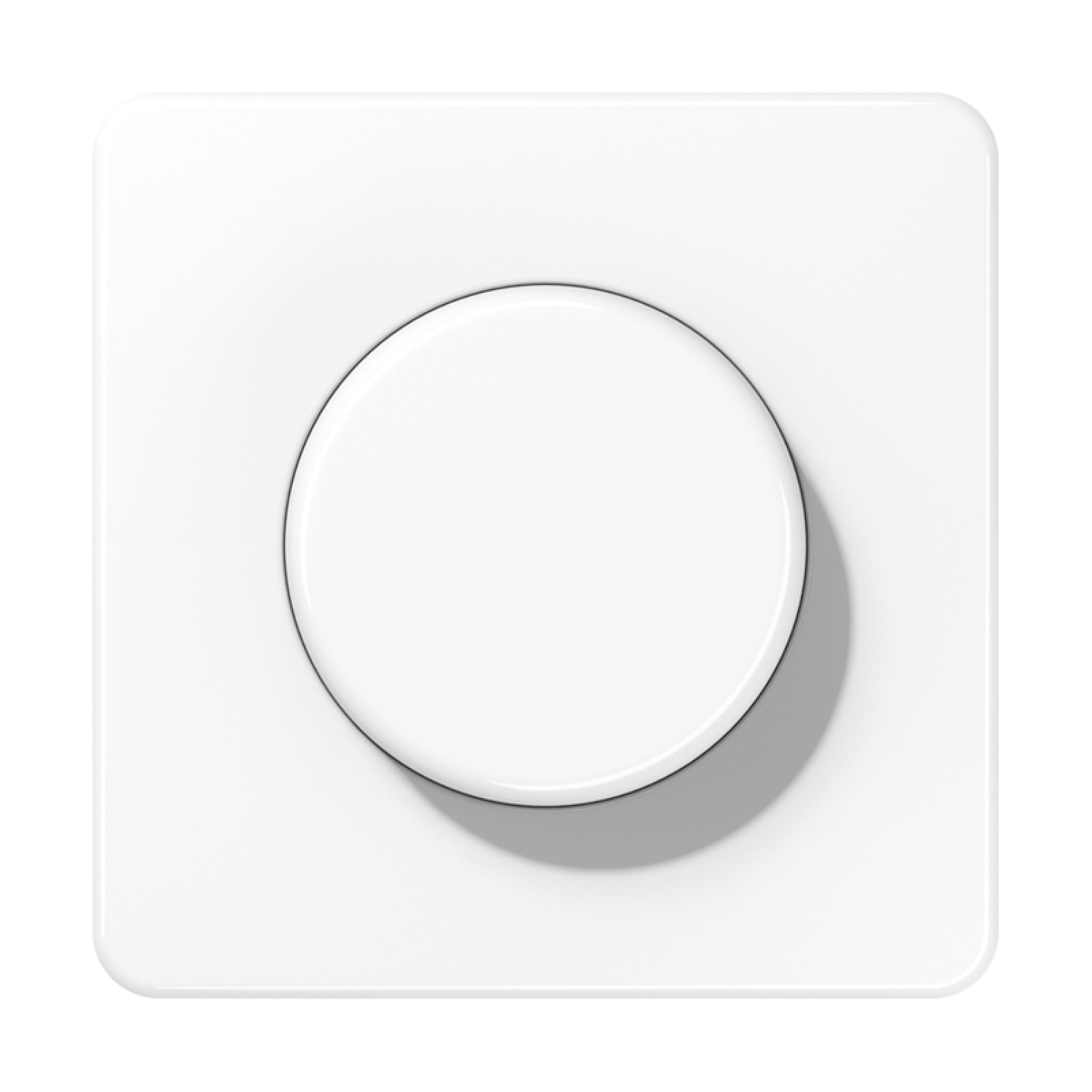 Weißer Drehdimmer auf weißem Grund