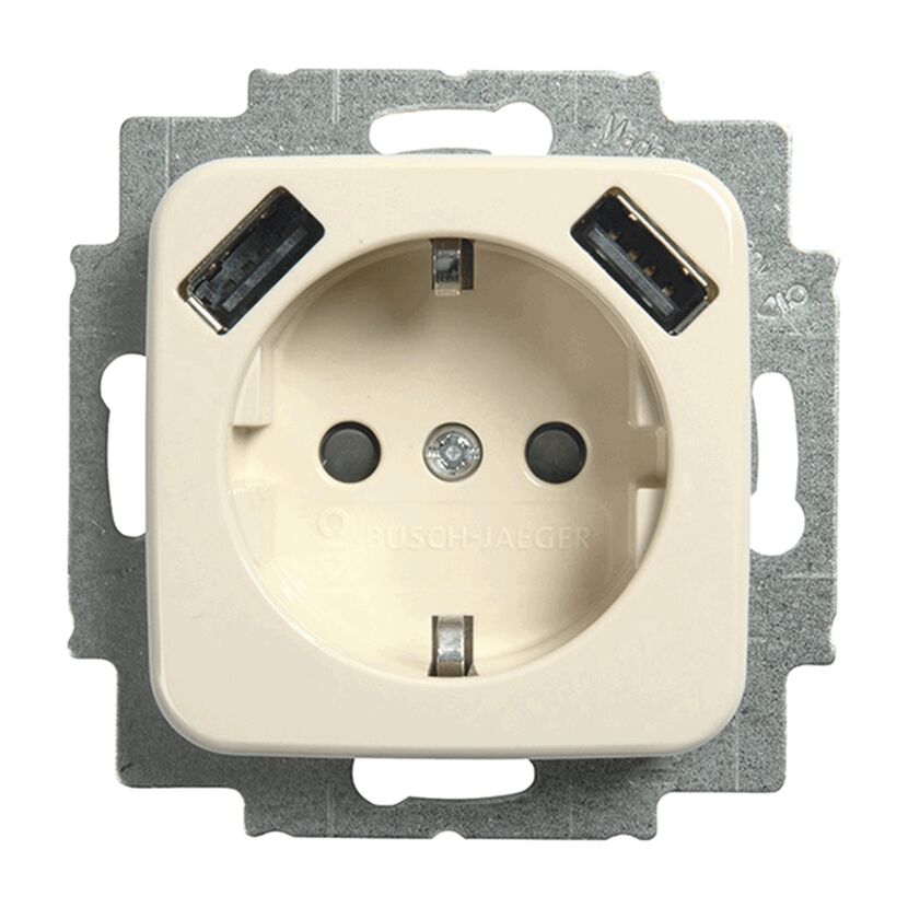 Busch-Jaeger USB-Steckdose 2-fach, cremeweiß