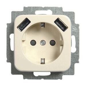Schuko-Steckdose 'Duro 2000' 2-fach cremeweiß