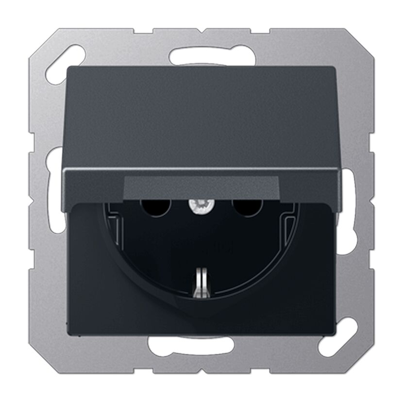 Schwarze Steckdose mit Deckel, A Creation