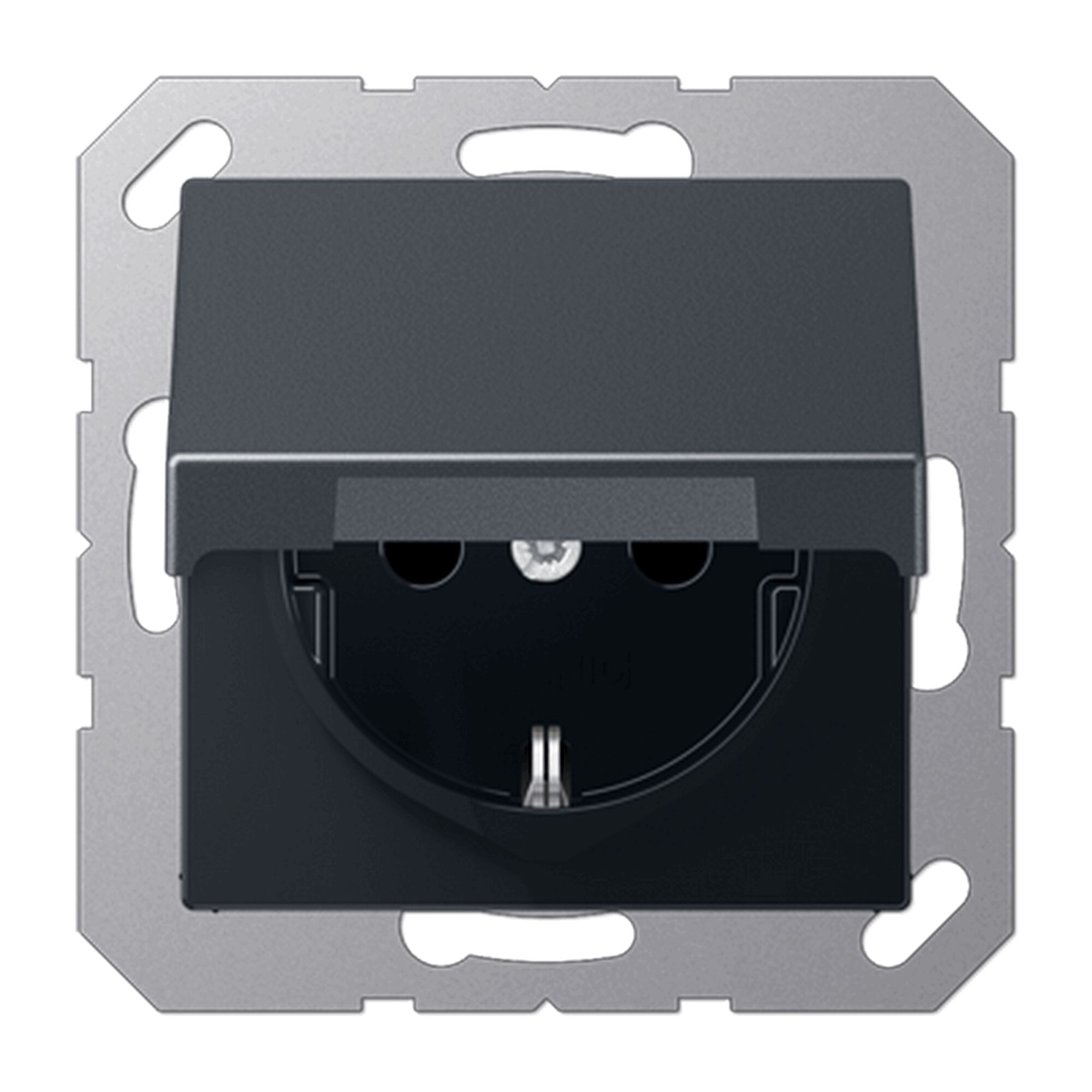 Schwarze Steckdose mit Deckel, A Creation