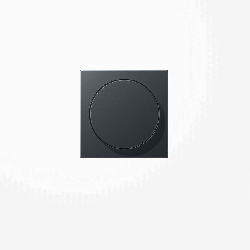 Schwarze Abdeckung für einen Dimmer.