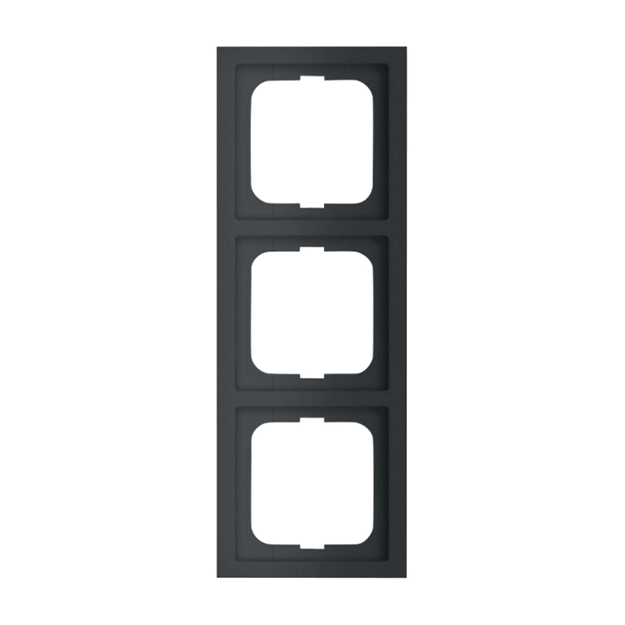 Dreifacher Rahmen für Steckdosen in Schwarz