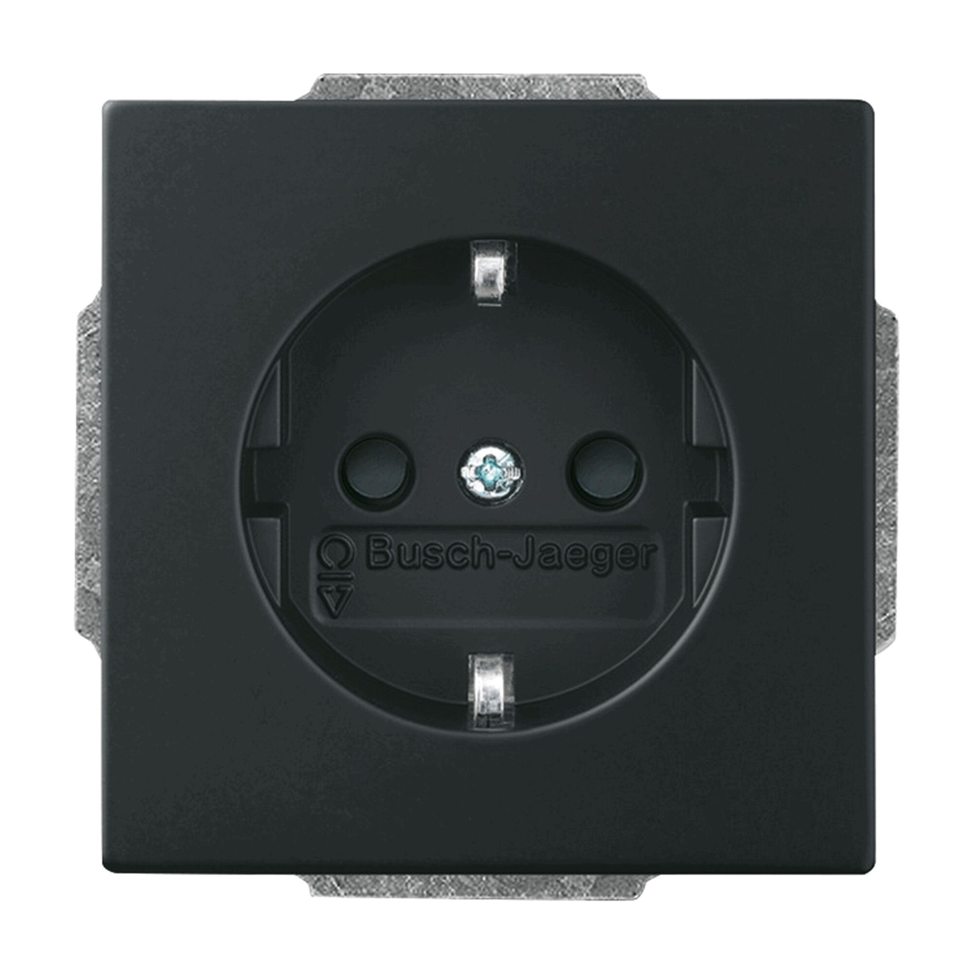 Schwarze Steckdose von Busch-Jaeger