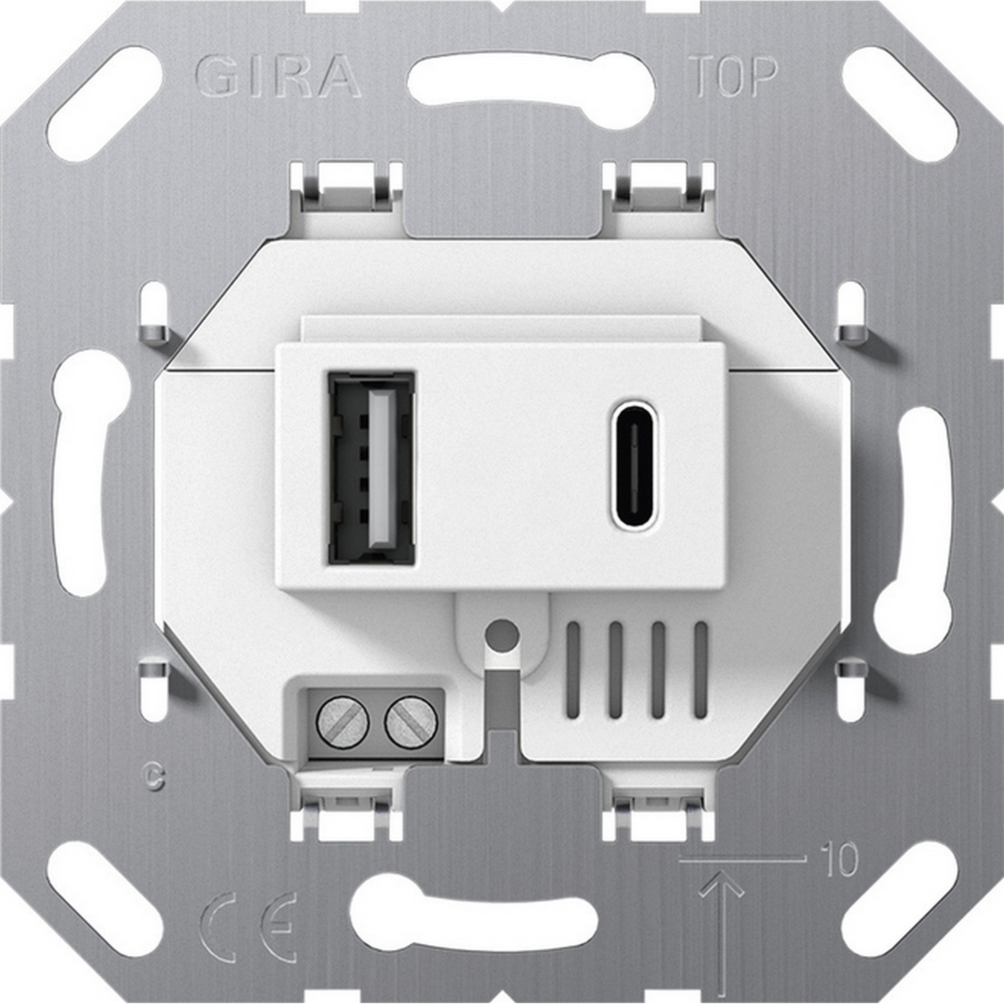 Einsatz USB Spannungsversorgung 2-fach Typ A/C 7,1 x 7,1 cm + product picture