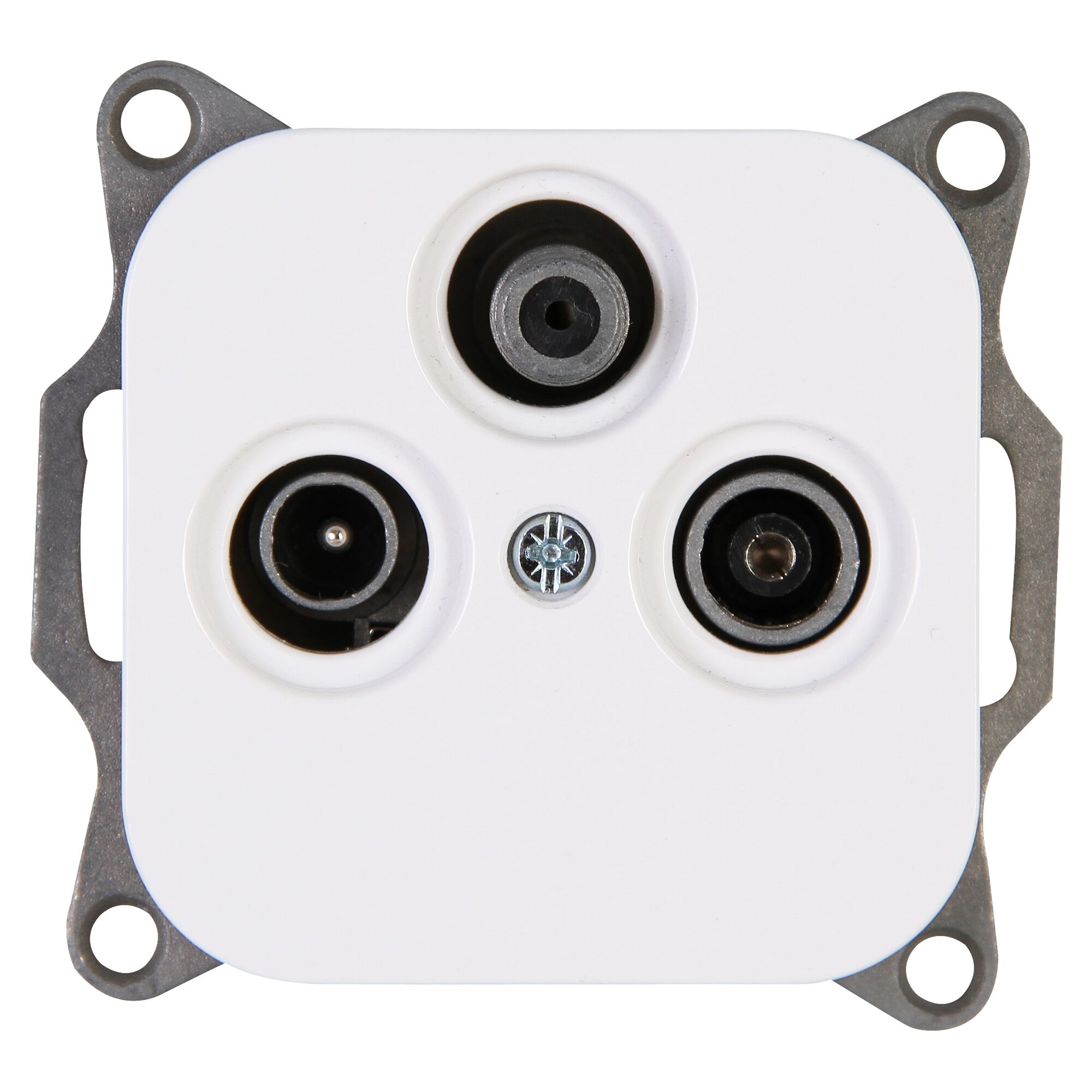 Dreifach Antennensteckdose arktisweiß