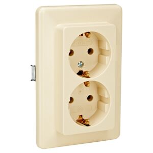 Zweifachsteckdose 'Europa' cremeweiß