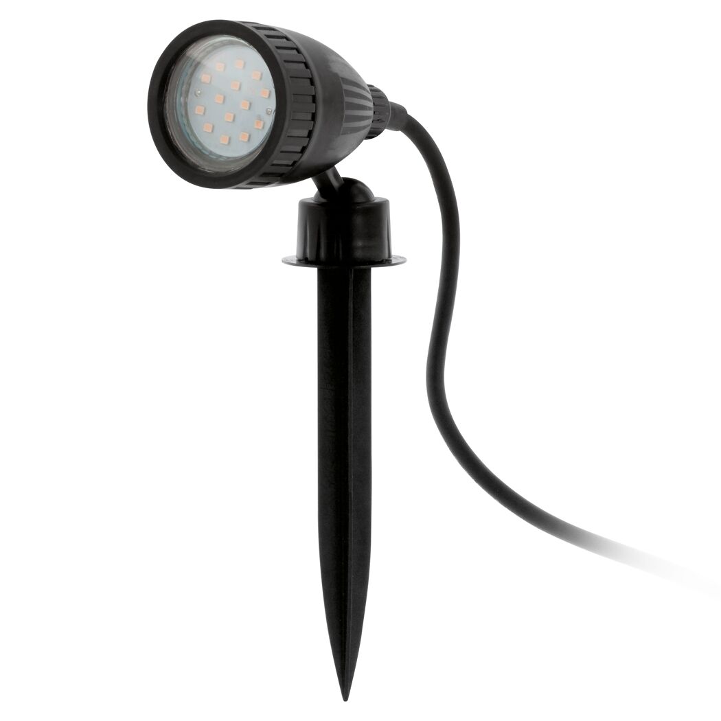 Schwarze LED-Außenleuchte Nema am Erdspieß