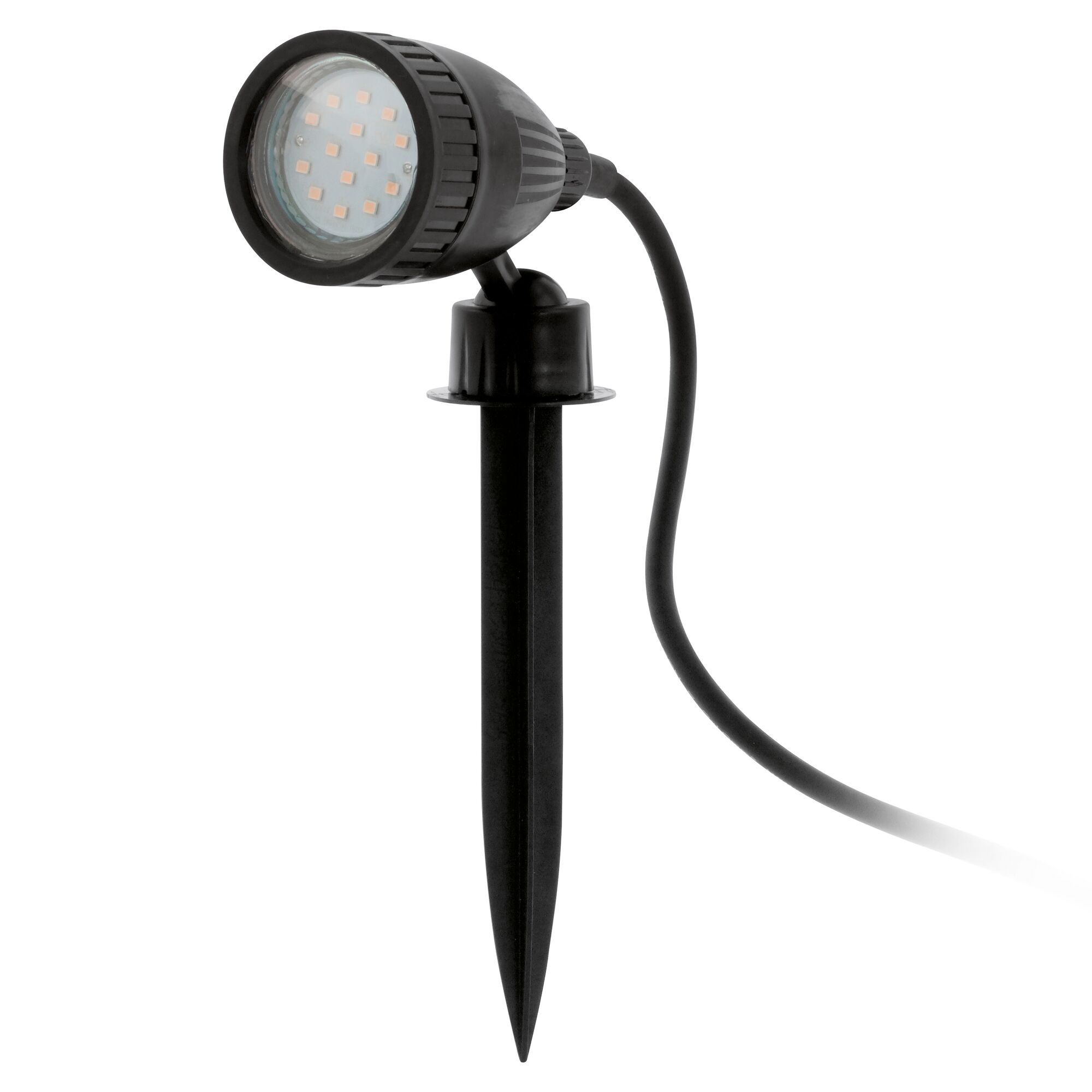 Schwarze LED-Außenleuchte Nema am Erdspieß