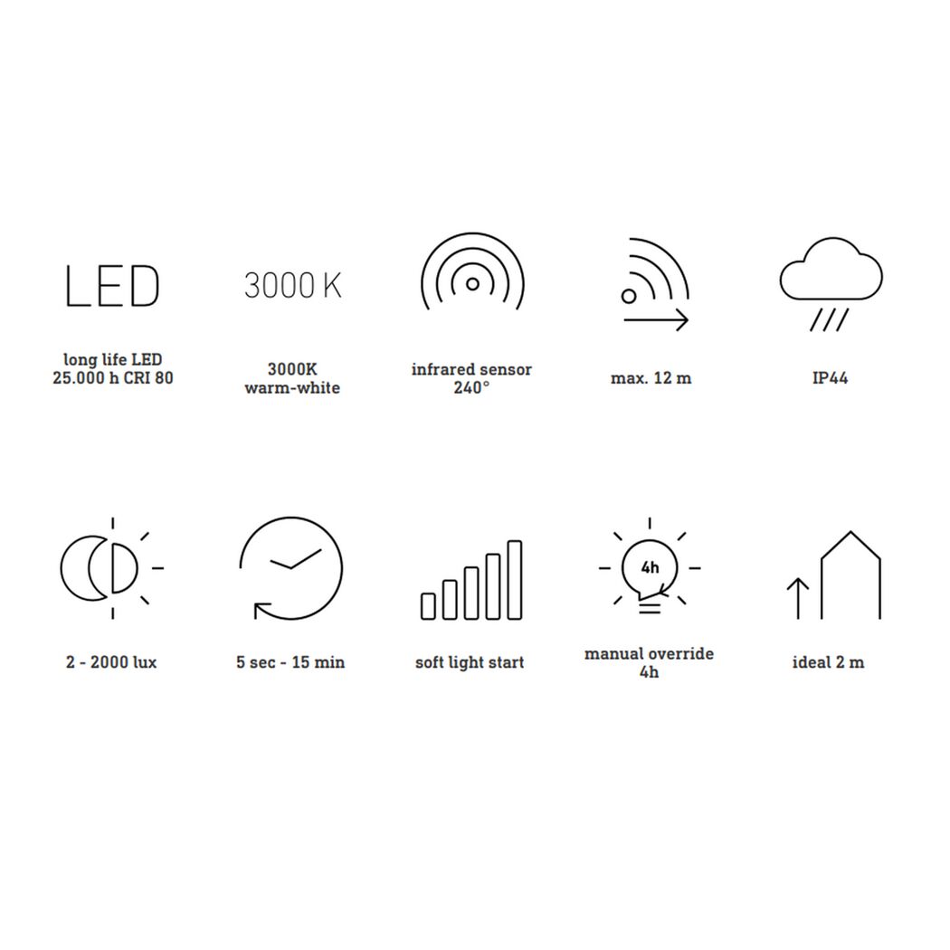 LED-Außenleuchte mit Infrarotsensor