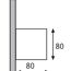 Abmessungen der LED-Wandleuchte Cybo: 80 x 80 mm