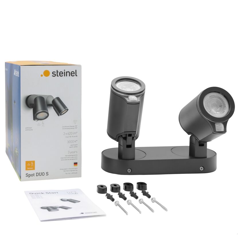 LED-Strahler 'Spot DUO Sensor' mit Bewegungsmelder anthrazit 1024 lm