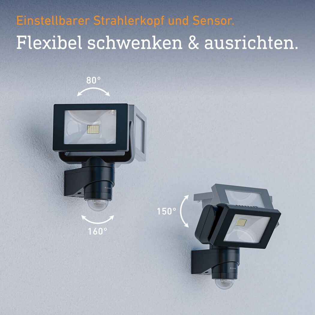 LED-Außenwandstrahler 'LS 150/LS 300' mit Bewegungssensor 14,7 W 1375 lm neutralweiß IP 44 15,5 x 21 cm