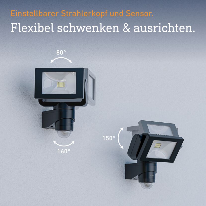 Sensor-LED-Strahler 'LS 150 S' schwarz 1486 lm