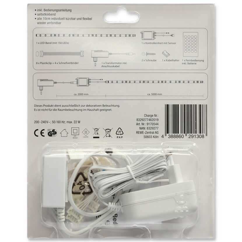 LED-Band mit Fernbedienung und Farbwechsler 5 m