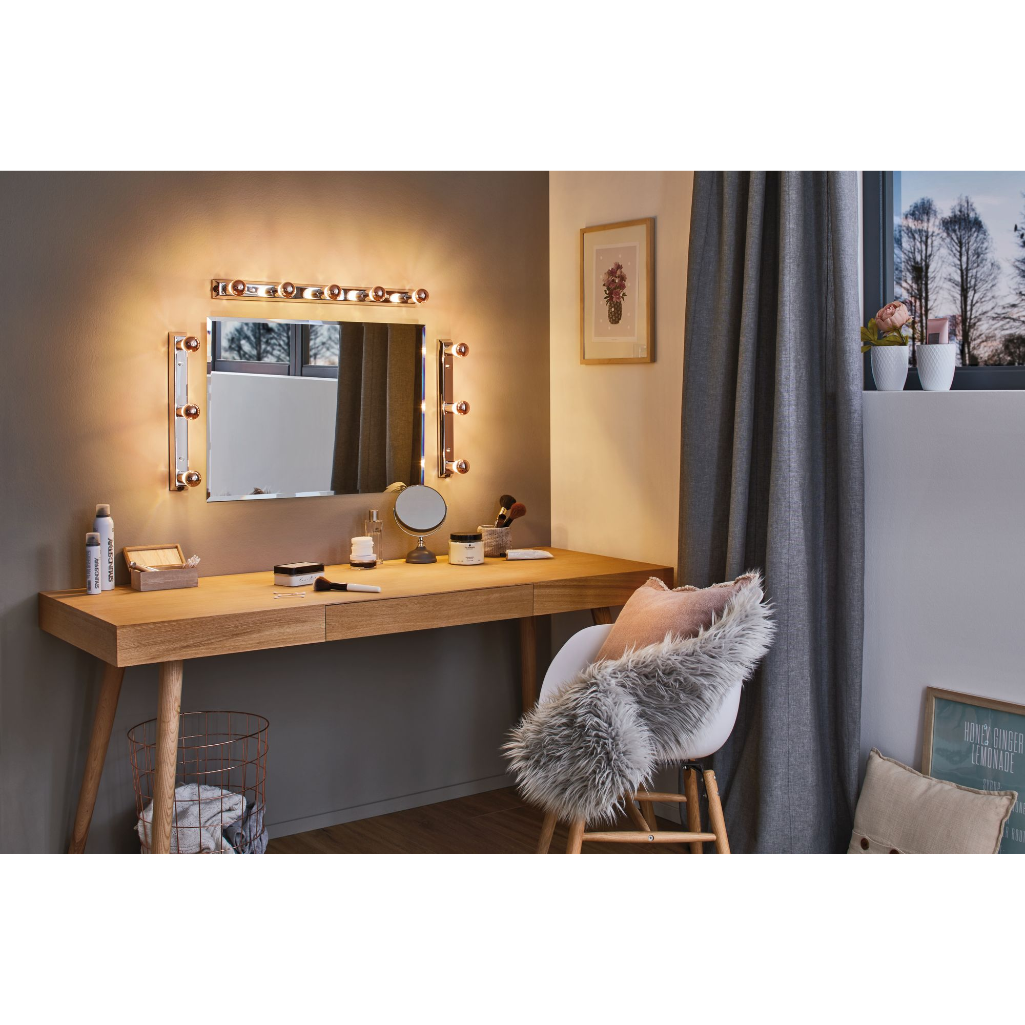 Spiegellichtleiste 'Mirror Regula' E14 max. 5 x 40 W chromfarben + product picture
