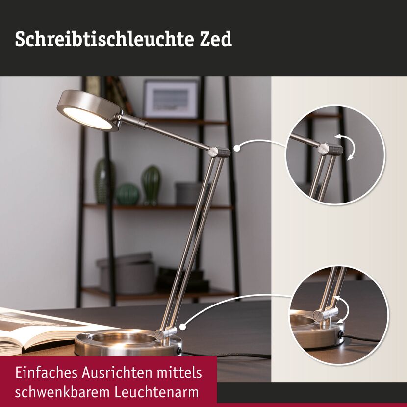 LED-Tischleuchte 'Zed' eisenfarben Ø 16 x 47,5 cm