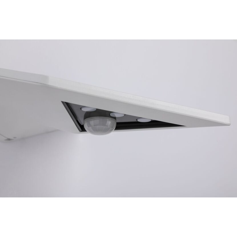 Weiße Solar-Wandleuchte mit Bewegungsmelder
