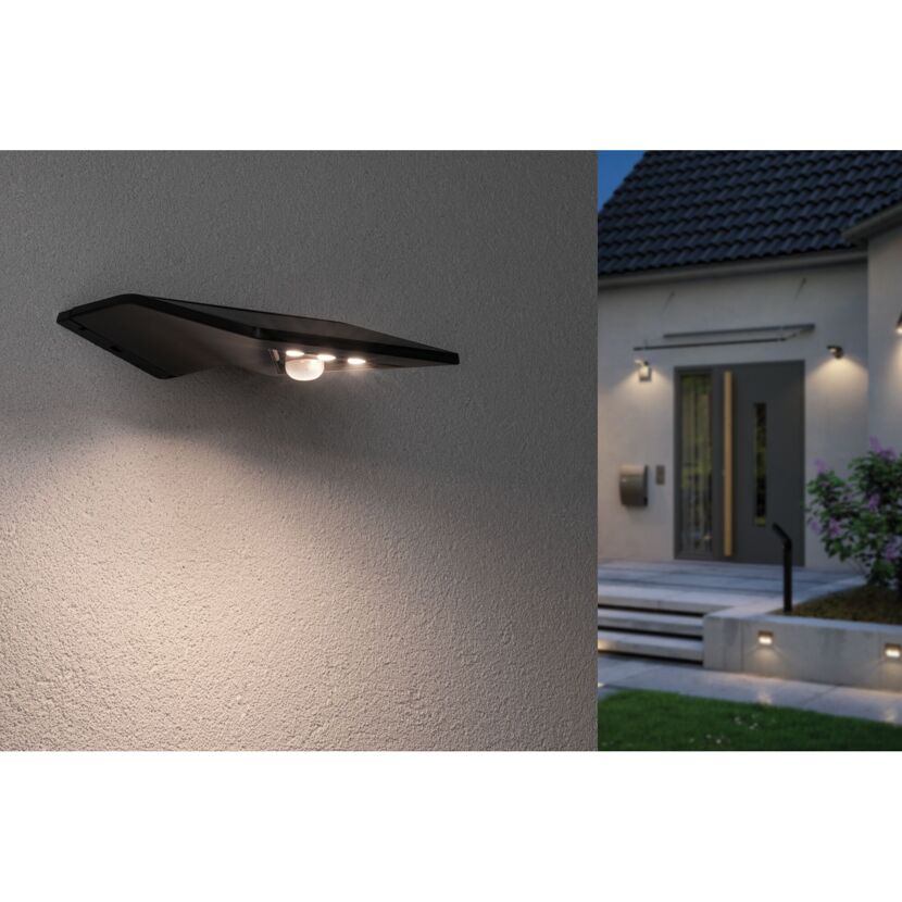 Solar-Wandleuchte 'Yoko' mit Bewegungsmelder 40 lm