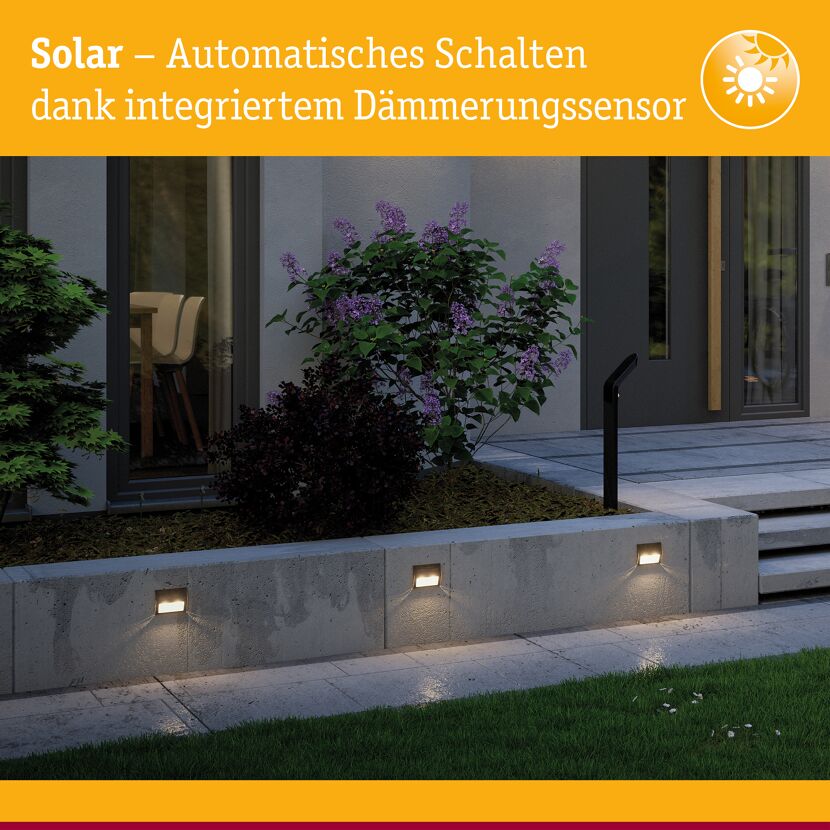 Solar-Außenwandleuchte 'Dayton' 2 lm 10 x 8 x 2 cm