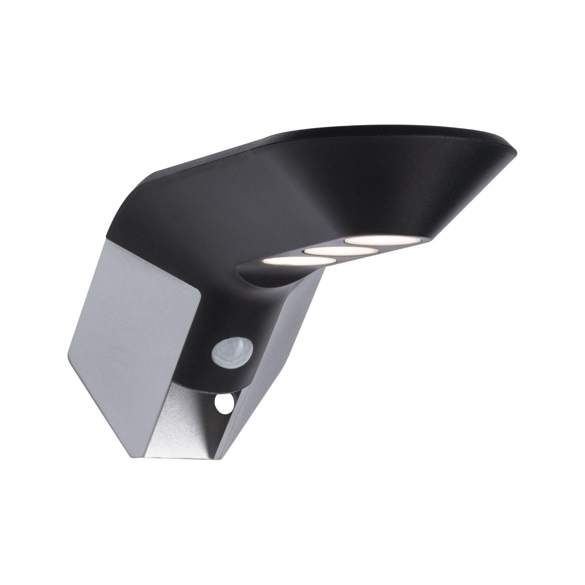 Schwarze Solar-Wandleuchte Soley mit Bewegungsmelder