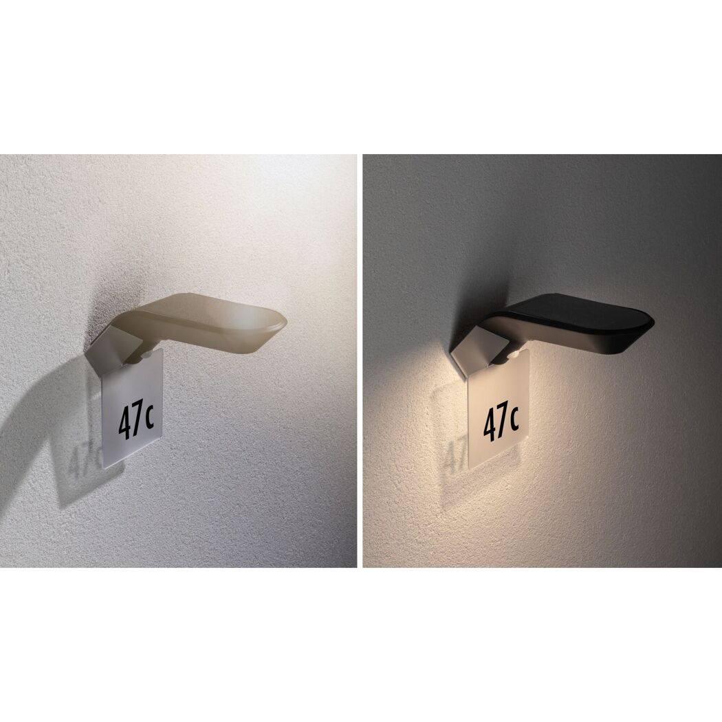 Zwei Solar Wandleuchten Soley, eine leuchtet