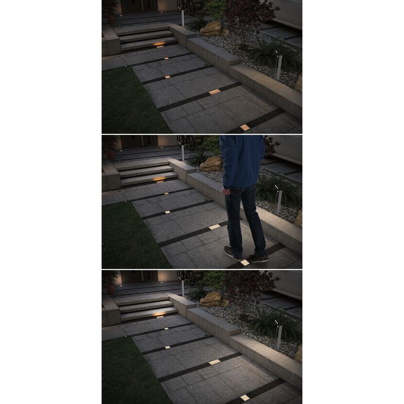 Beleuchteter Weg mit Solar BodenEBL Aron