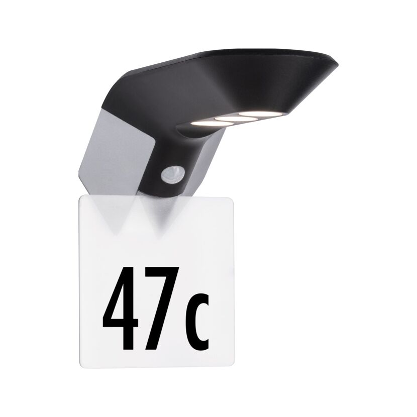 Hausnummer 47c mit Solarleuchte