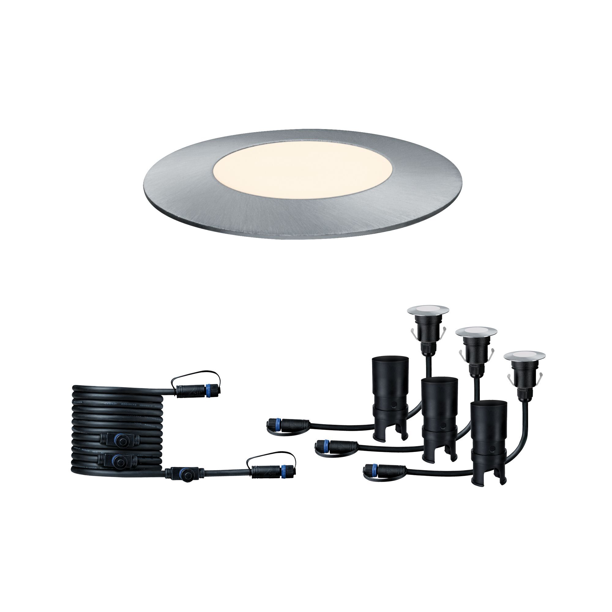 Paulmann Plug & Shine, 3er Set Mini-Spots, mit Erdspießen und Kabel