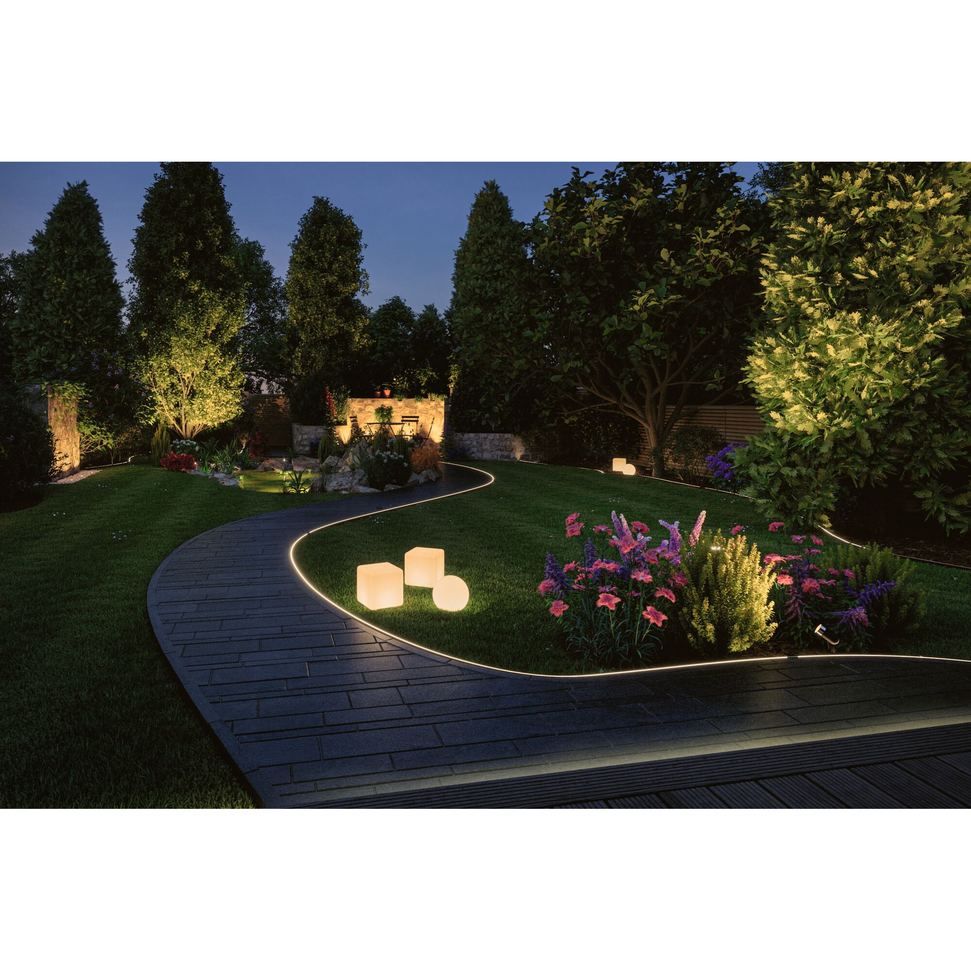 Gartenleuchte 'Plug & Shine' weiß 6,5 W 30 x 30 x 30 cm