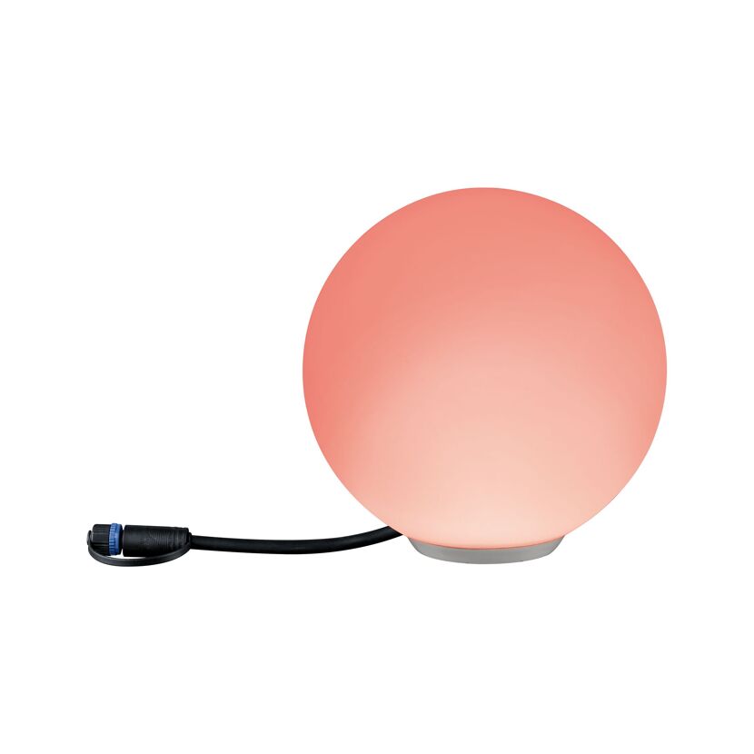 Leuchtende Kugel in Rosa mit Kabel