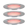 Drei runde, flache LED-Bodeneinbauleuchten