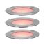 Drei runde, flache LED-Bodeneinbauleuchten