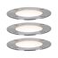 Drei runde, flache LED-Bodenleuchten