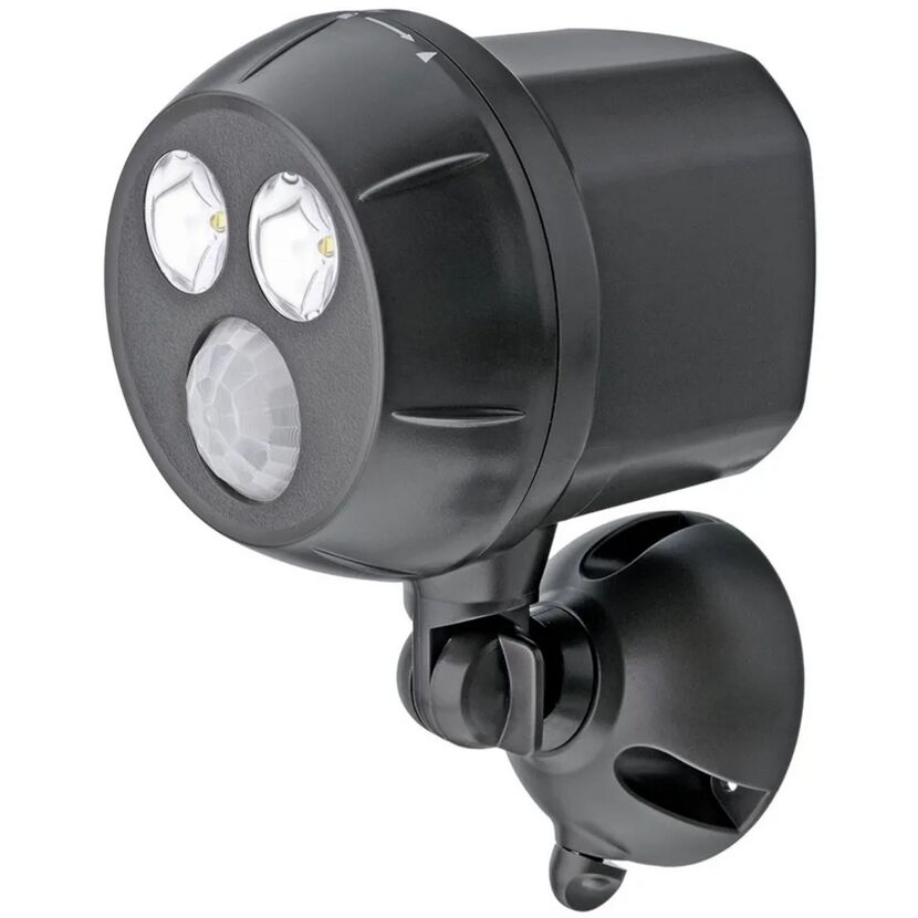 Schwarzer Mr. Beams LED-Strahler mit Bewegungsmelder