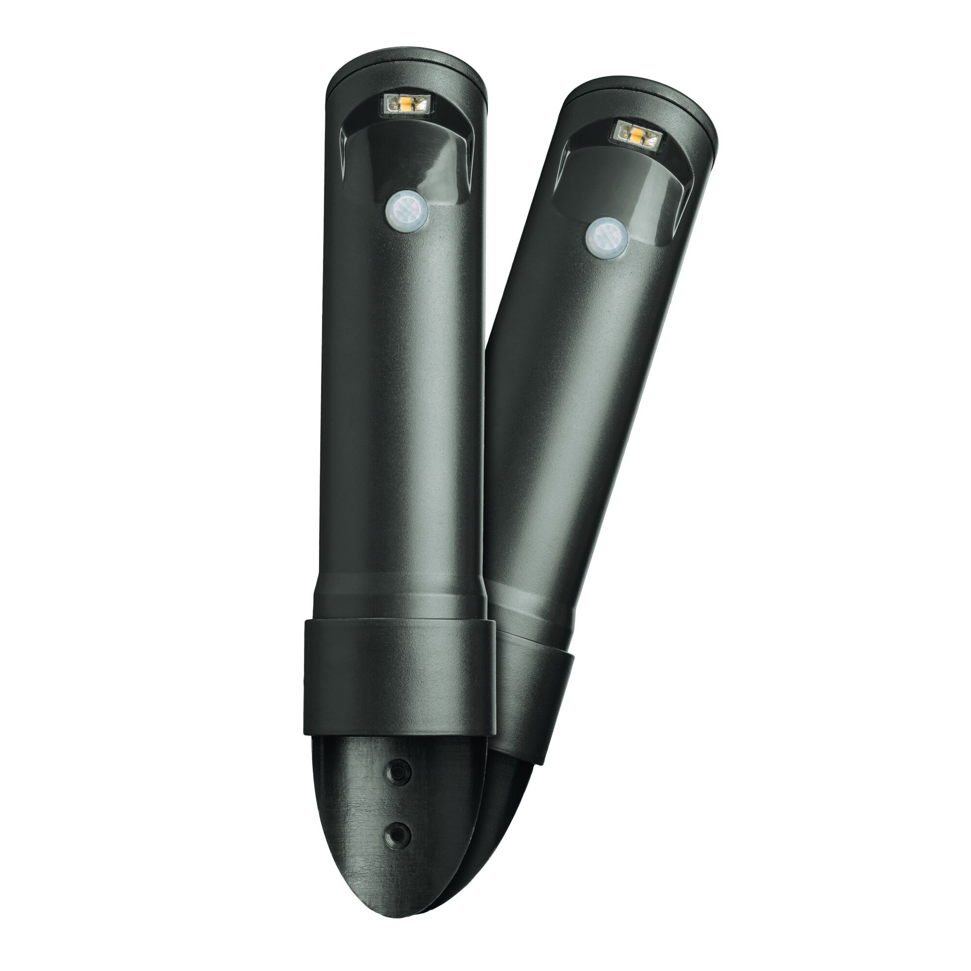 Zwei schwarze Mr. Beams Wegelichter mit Bewegungsmelder