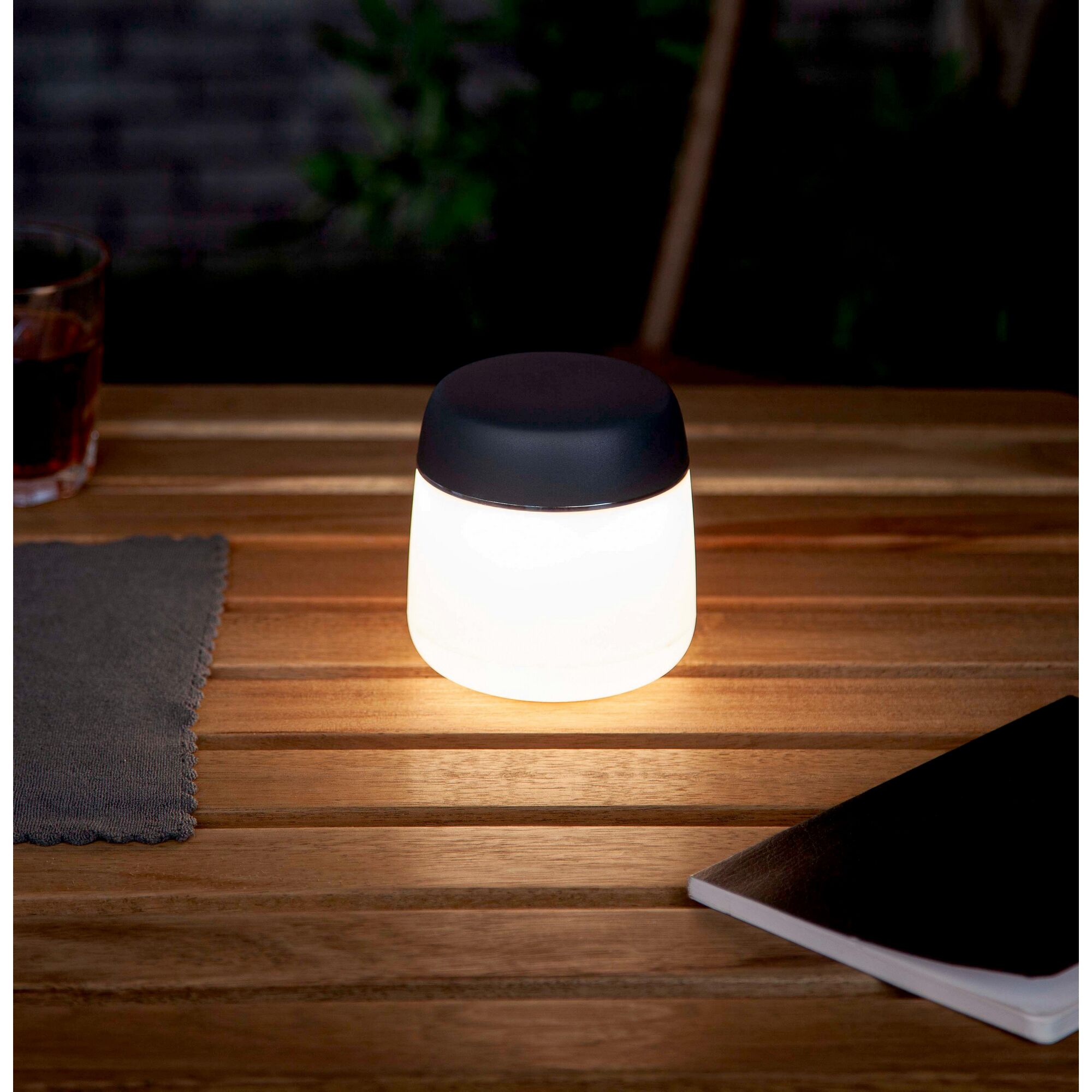 Leuchtende, dimmbare USB-Tischleuchte in Dunkelgrau