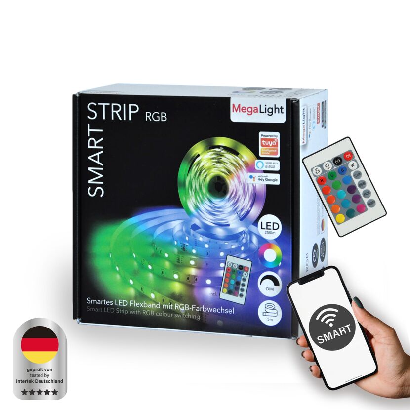 Smart LED Strip mit Fernbedienung und Smartphone-Steuerung