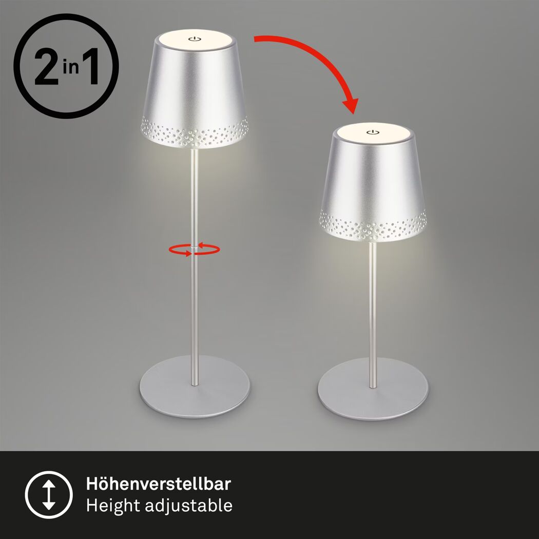 Höhenverstellbare Akku Tischleuchte