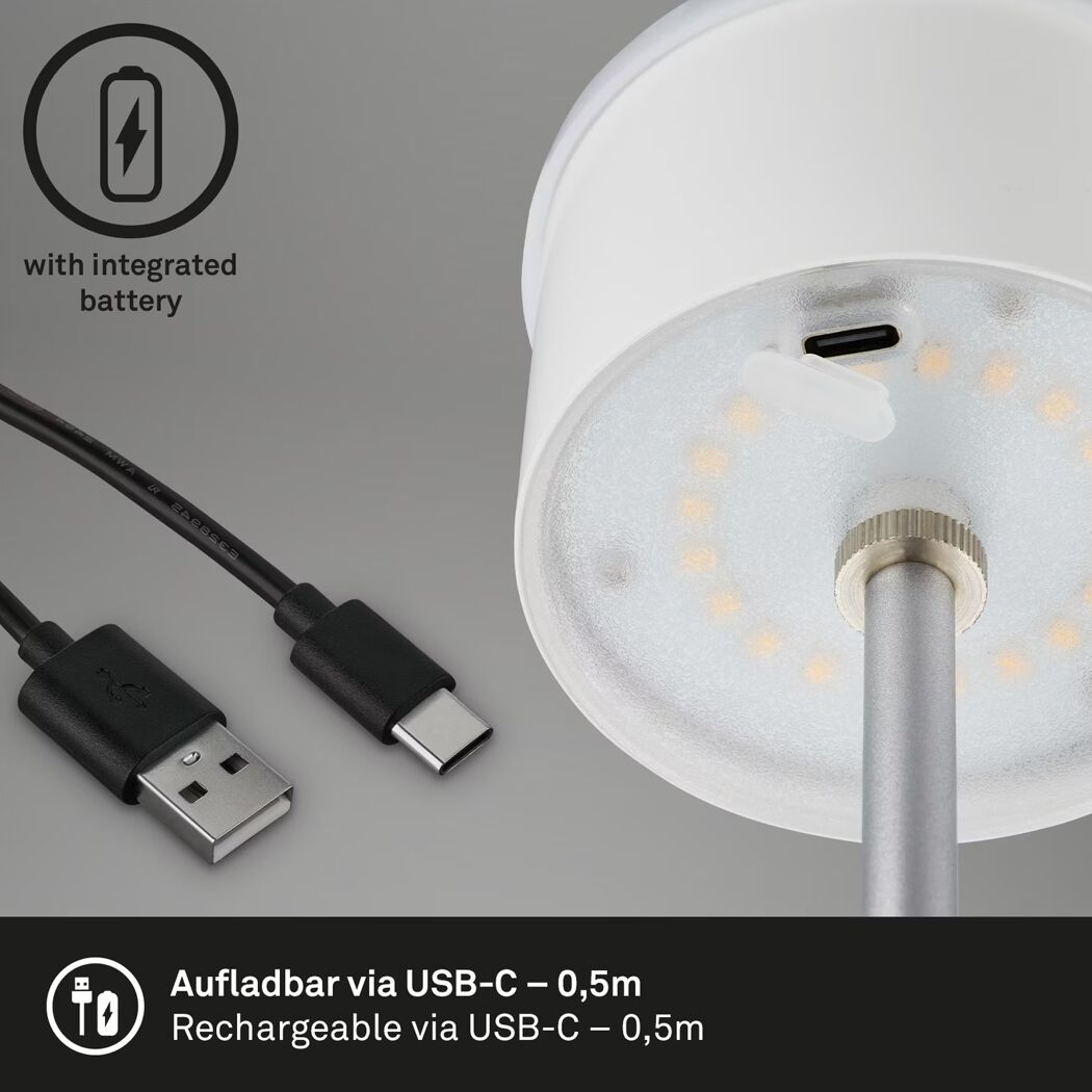 Akku Tischleuchte, USB-C Ladekabel