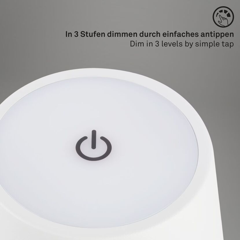 3-stufig dimmbare Akku-Tischleuchte