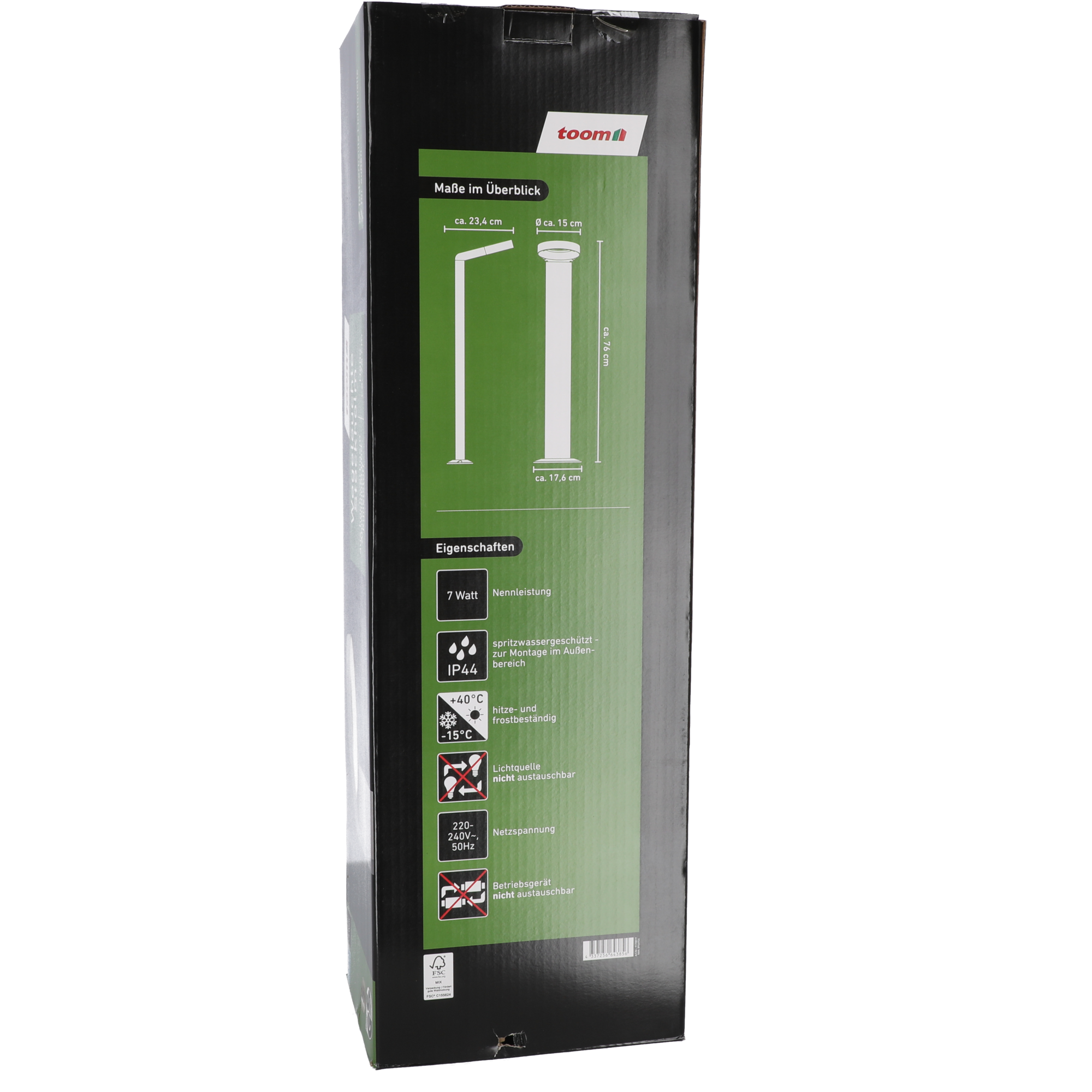 Wegeleuchte 'Stockholm' anthrazit 76 cm