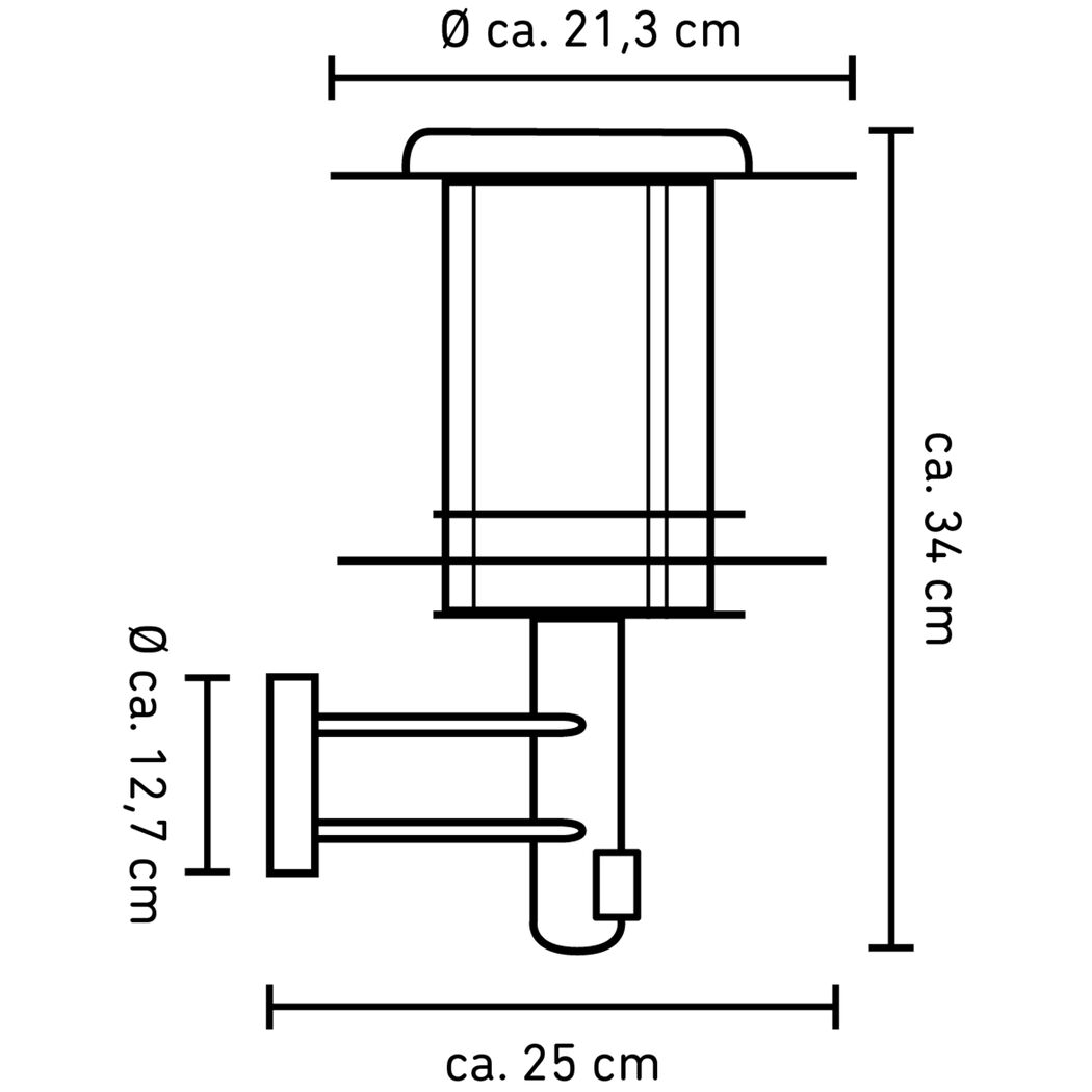 Außenwandleuchte 'Inox' mit Bewegungssensor 20 W IP 44 Ø 21,3 x 34 cm