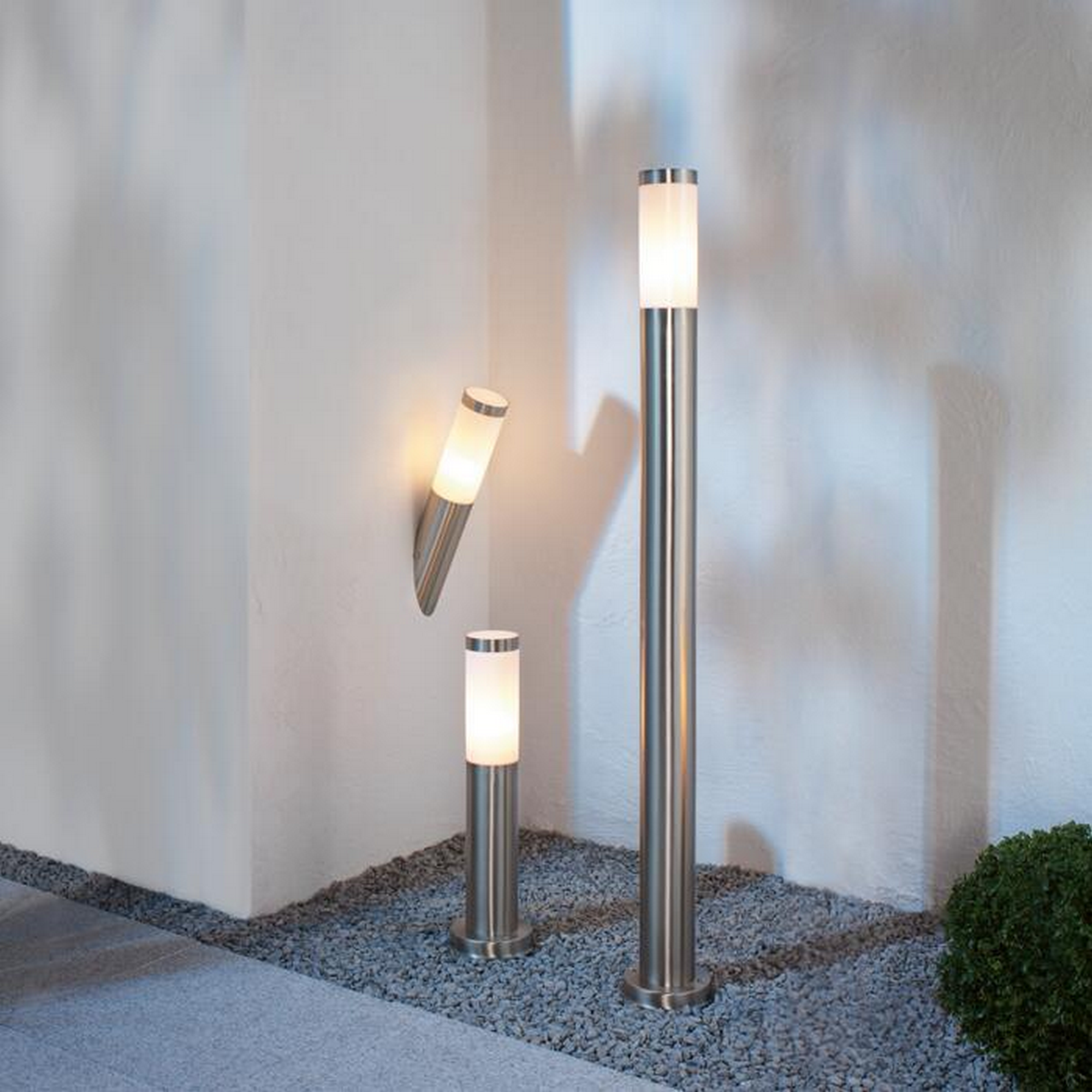 Fackelleuchte 'Bornhom' Edelstahl/Kunststoff Ø 7,6 x 40 cm