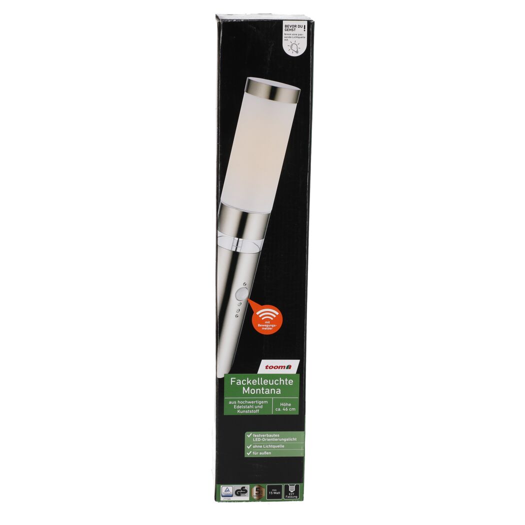 LED-Außenwandleuchte 'Montana' mit Bewegungssensor 100 lm tageslichtweiß IP 44 Ø 7,5 x 46 cm