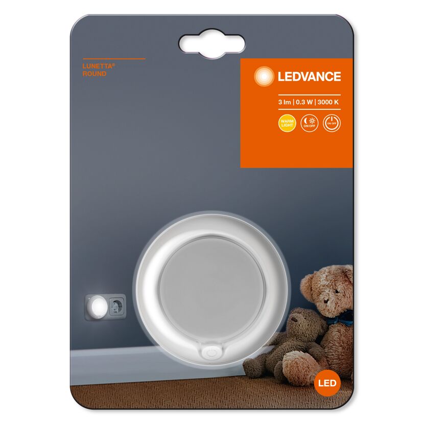 LED-Nachtlicht 'Lunetta Round' weiß Ø 71 mm